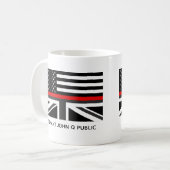 Mug Drapeau personnalisé mince Red Line américain et b (Devant gauche)