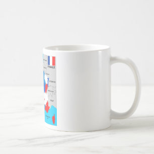 Mug drapeau politique de carte de pays de la France