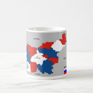 Mug drapeau politique de carte de pays de la Slovénie