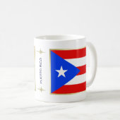 Mug Drapeau Porto Rico + Mappage (Devant droit)