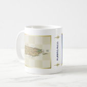 Mug Drapeau Porto Rico + Mappage (Devant gauche)