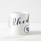Mug Drapeau Rhodes En Coeur, Grèce (Devant gauche)