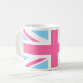 Mug Drapeau rose blanc et bleu Union Jack UK (Devant gauche)