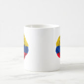 Mug Drapeau rose colombien sur le noir (Centre)