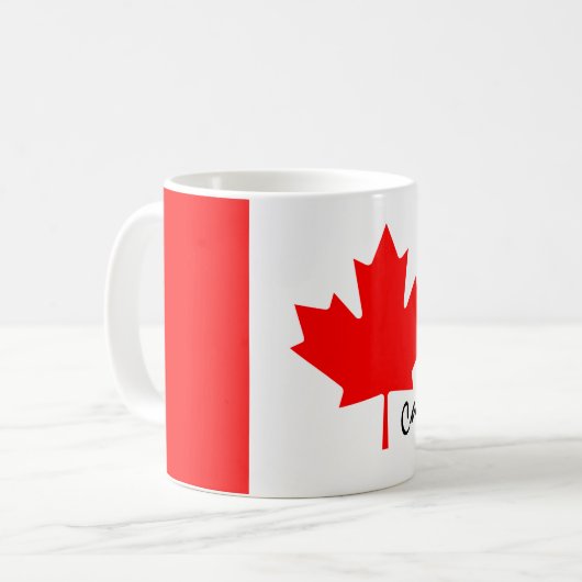 Mug Drapeau rouge clair Feuille d'érable Canada (Devant gauche)