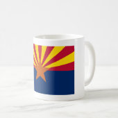 Mug Drapeau rouge or et bleu de l'Arizona (Devant droit)