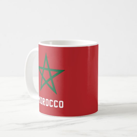 Mug Drapeau Rouge Vert Étoile Marocaine (Devant gauche)