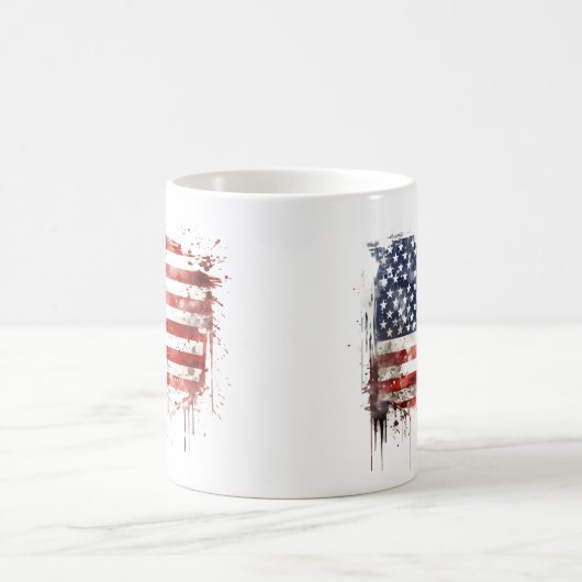 Mug Drapeau rustique et patiné américain (Centre)