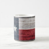 Mug drapeau rustique Texas Lone Star sur bois patiné (Centre)