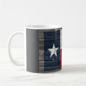 Mug drapeau rustique Texas Lone Star sur bois patiné (Gauche)