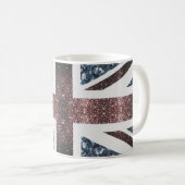 Mug Drapeau rustique UK rouge bleu étincelants parties (Devant droit)
