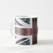 Mug Drapeau rustique UK rouge bleu étincelants parties (Devant gauche)