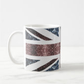 Mug Drapeau rustique UK rouge bleu étincelants parties (Gauche)