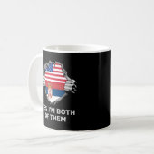 Mug Drapeau S semi-américain demi-serbe Usa Serbie (Devant gauche)