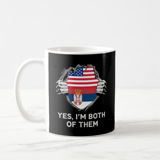 Mug Drapeau S semi-américain demi-serbe Usa Serbie (Gauche)