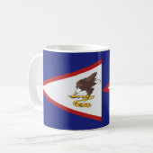 Mug Drapeau Samoa et Drapeau américain en céramique ca (Devant gauche)