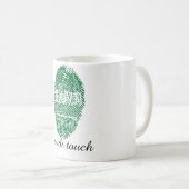 Mug Drapeau saoudien d'empreinte digitale de contact (Devant droit)