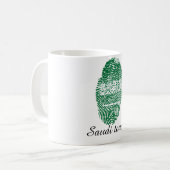 Mug Drapeau saoudien d'empreinte digitale de contact (Devant gauche)