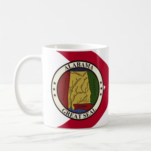 Mug Drapeau/sceau de l'État de l'Alabama stylisé super (Gauche)