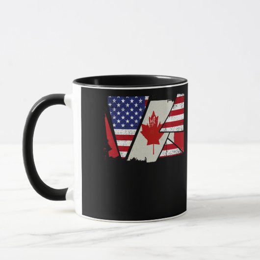 Mug Drapeau semi-américain des racines canadiennes Can (Gauche)