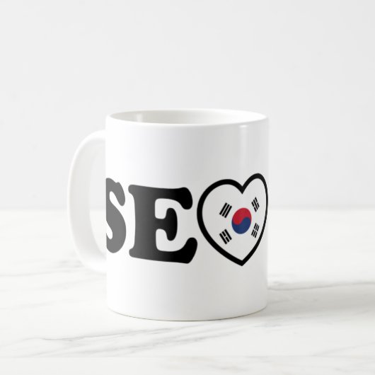 Mug Drapeau Seoul Love Heart Taegeukgi (Devant gauche)