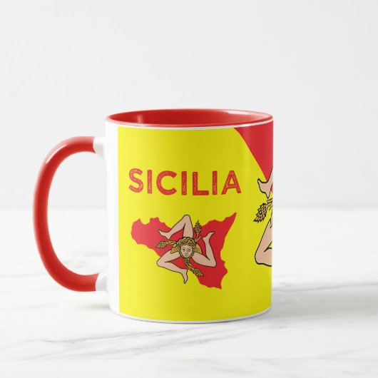 Mug Drapeau sicilien de Sicile Trinacria (Gauche)