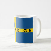 Mug drapeau suède sverige pays nom du texte suédois (Devant droit)