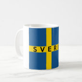 Mug drapeau suède sverige pays nom du texte suédois (Devant gauche)