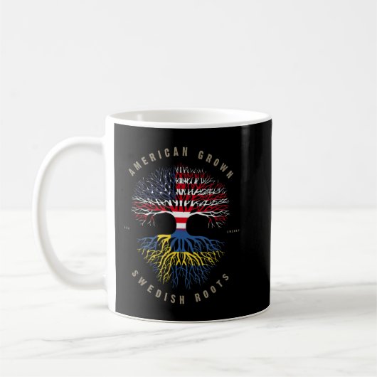 Mug Drapeau suédois américain cultivé racines suédoise (Gauche)