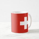 Mug Drapeau Suisse - croix blanche (Devant droit)