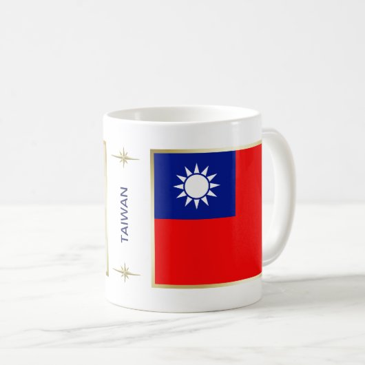 Mug Drapeau Taïwan + Musique de carte (Devant droit)