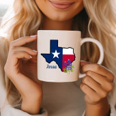 Mug Drapeau Texas avec Fleur d'État Bluebonnet personn