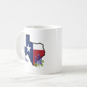 Mug Drapeau Texas avec Fleur d'État Bluebonnet personn (Devant gauche)