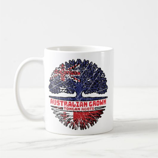 Mug Drapeau Tonga Tongan Australian Tree Roots (Gauche)