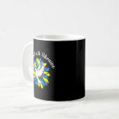 Mug Drapeau Tournesol Ukrainien Dove Ukraine I stand w (Devant gauche)