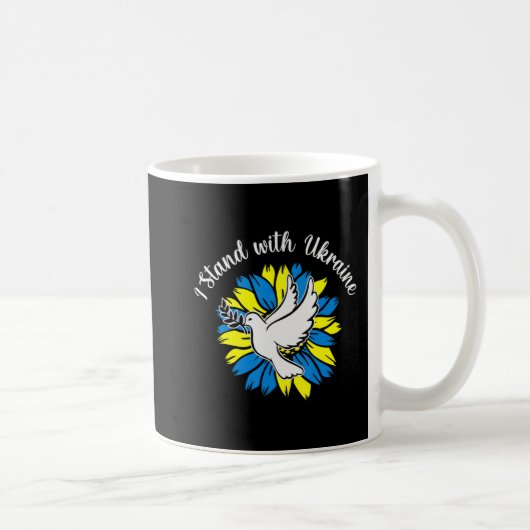 Mug Drapeau Tournesol Ukrainien Dove Ukraine I stand w (Droite)