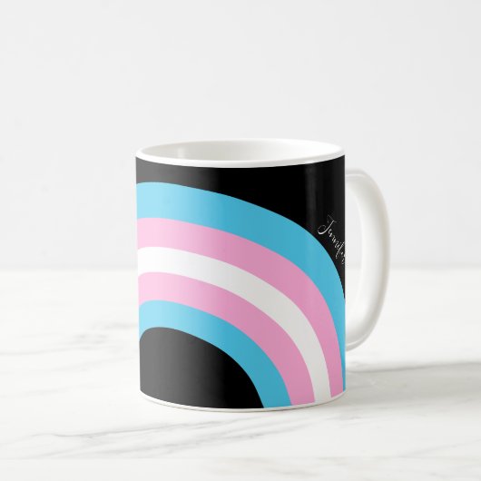Mug Drapeau Transgenre Rainbow Pride Monogram Coffee M (Devant droit)