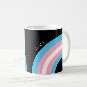 Mug Drapeau Transgenre Rainbow Pride personnalisé noir
