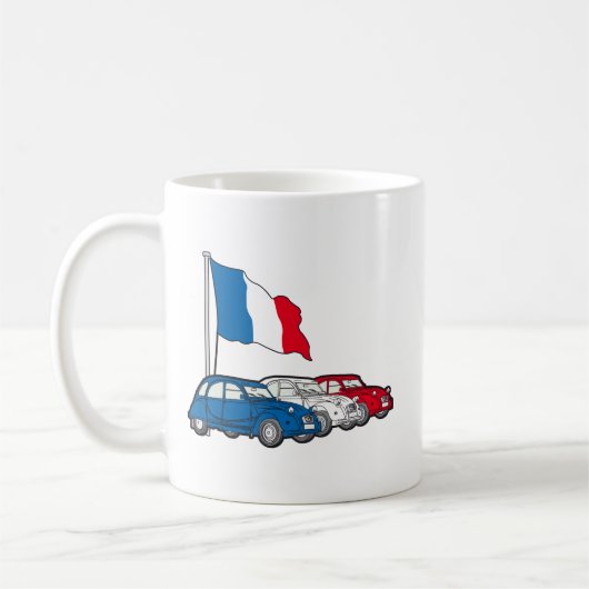 Mug Drapeau Tricolore français 2CV Deux Chevaux (Gauche)