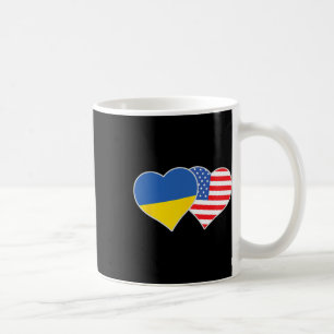 Mug Drapeau Ukraine États-Unis Cœur Amour Américain Uk