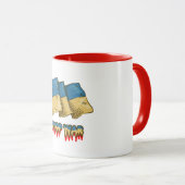 Mug Drapeau ukrainien : Arrêtez la guerre  (Devant droit)