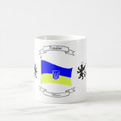 Mug Drapeau ukrainien avec blason et lions (Centre)