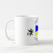 Mug Drapeau ukrainien avec blason et lions (Gauche)
