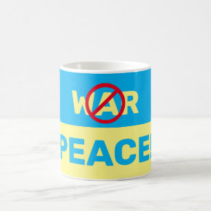 Mug drapeau ukrainien avec faire la paix pas la guerre