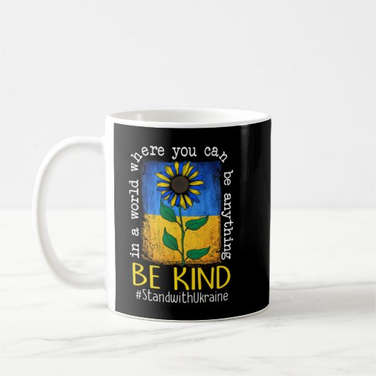 Mug Drapeau Ukrainien Tournesol Soyez Stind Avec L'Ukr (Gauche)