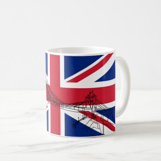 Mug Drapeau Union Jack du London Tower Bridge (Devant droit)