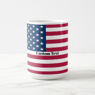 Mug Drapeau US - Texte Personnalisé Cadeau Café Am
