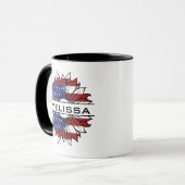 Mug Drapeau US Tournesol Avec Nom (Devant gauche)
