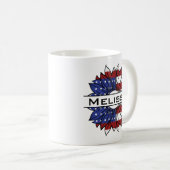 Mug Drapeau US Tournesol Avec Nom (Devant droit)