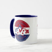 Mug Drapeau USA 2024 Nous Le Peuple Étoile Coche (Devant gauche)